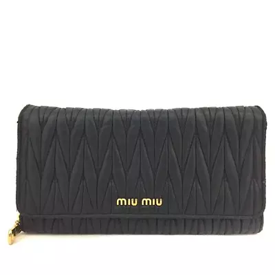 MIU MIU Logo Gather Leather Bifold Long Wallet/3X0403 • £0.80