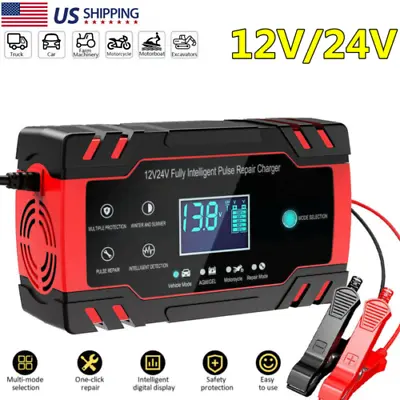 12V 24V Fully-Automatic Smart Car Battery Charger Maintainer Trickle Charger • $24.99