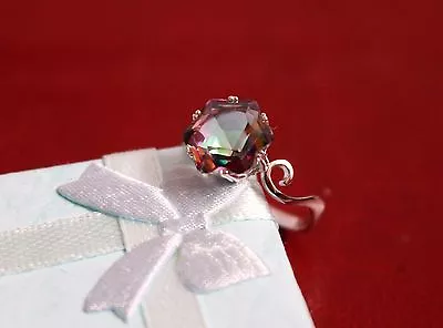 Natural Brazil Genuine Mystic Topaz Lady's Ring 5.79 TCW Rare Sterling Silver  • $26.99