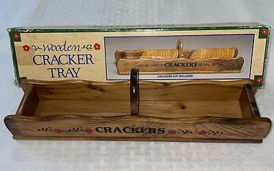 Vintage Giftco Cracker Holder Tray Wood Wooden Folding Handle  • $8.40