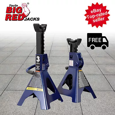 Torin 3 Ton 2 Pieces High Lift Jack Stands For Garage Car Truck Lift  Blue • $34.78