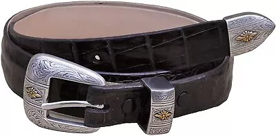 Ranger Belt - Caiman Crocodile Skin - Black • $199