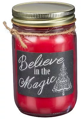 Mason Jar Candle~ Believe In The Magic ~Peppermint~Chalk Sign Christmas Tree • $8.50