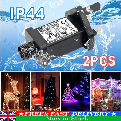 £11.29 • Buy 2* Power Supply Adapter Transformer For Christmas LED Fairy Light Lamp IP44 3.6W