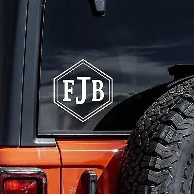 FJB Monogram Decal Vinyl Sticker Auto Car Truck Wall Laptop | White | 5  X 5.5  • $5.99