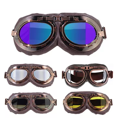 Chrome Airsoft Paintball Steampunk Goggles Motorcycle Cafe Racer Biker Skydiving • $12.98