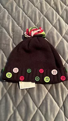 NWT Gymboree Pups & Kisses 4T/5T Plum Button Toddler Girl Hat New Fall Cute • $12.95
