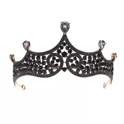  Baroque Vintage Queen Black Crowns For Women Wedding Photography Accessories • $12.17