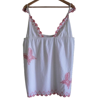 $30 • Buy TIGERLILY Sz M 12 White Betty Butterfly Cotton Summer Short Mini Dress $164.95