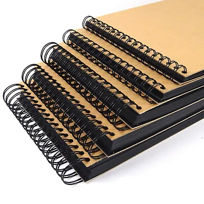 A3 A4 A5 X200 X160 X80 X60 X40 Black Pages Sketchbook Scrapbook180GSM Blank  • £10