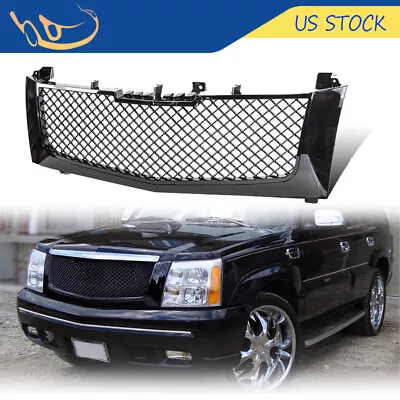 For 02-06 Cadillac Escalade Honeycomb Mesh Hood Grille Glossy Black 6.0L 5.3L US • $61.99