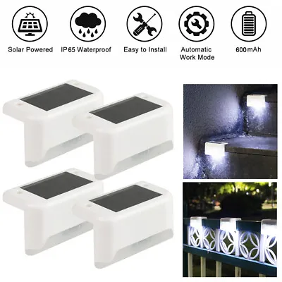 4 Pack New Solar Deck Lights Outdoor Waterproof LED Steps Lamps For Stairs Fence • $10.98