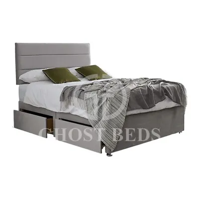 New Madrid Silver Plush Divan Bed Set + Memory Sprung Mattress + 24  Headboard • £249.99