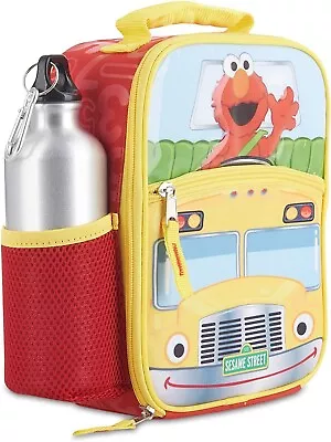 Sesame Street Elmo 3 Piece Insulated Lunch Box Set With SS Water Bottle & Clip • $79.95