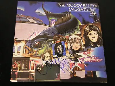 Moody Blues-Caught Live +5-1977 NM LP Autographed By Justin John & Ray Thomas! • $149.99