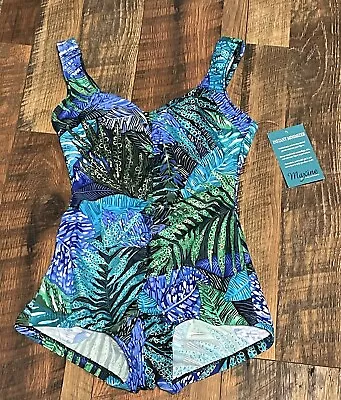 NEW - Maxine Of Hollywood Women's Swimsuit Size 8 Colorful 1 Piece Bathing Suit • $28