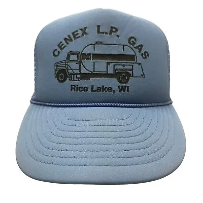 Vintage Trucker Snapback Hat Cenex Lp Gas Otto Cap Made In Thailand Light Blue • $13.99