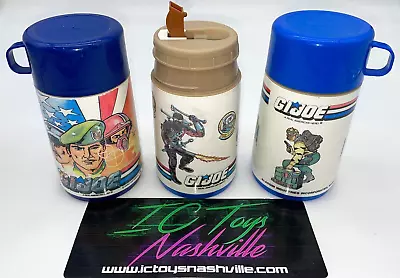 Vintage Aladdin Brand G.I. JOE A Real American Hero Thermos Lot 1987 1988 1989 • $9.99