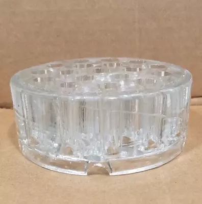 Vintage 18-hole Clear Glass 3” Flower Frog • $10