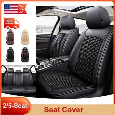 Leather Car Seat Cover 2/5x Front Back Set Cushion Protector For Volvo • $89.99