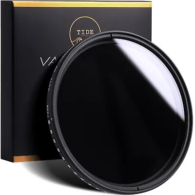 Tide Optics Variable ND Filter (ND2 - ND400) Circular Neutral Density Lens  • $26.95