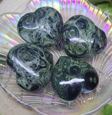 Pretty Kambaba Jasper Crystal Heart Carvings 4.5cm - One Piece • £6