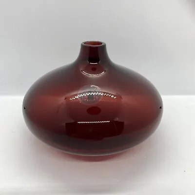 IKEA Salong Cranberry Ruby Red Glass Vase Johanna Jelinek  New Nordic Modernist • £8.90