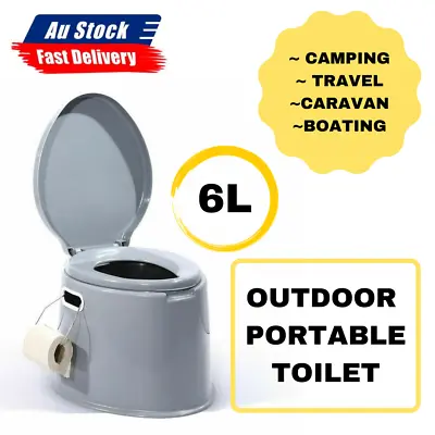 $40.98 • Buy 6L Outdoor Portable Toilet Camping Potty Caravan Travel Camp Boating