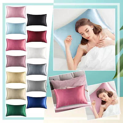 2PCS - 100% Mulberry Silk Pillow Case 25 Momme Slip Genuine Silk Pillowcases • $26.99