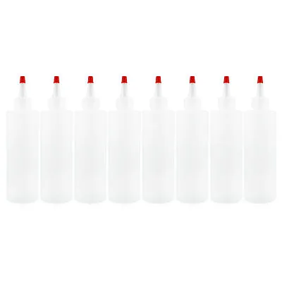 8oz HDPE Plastic Squeeze Bottles W/Yorker Tips 6pk Empty Refillable Bottles For • $9.99