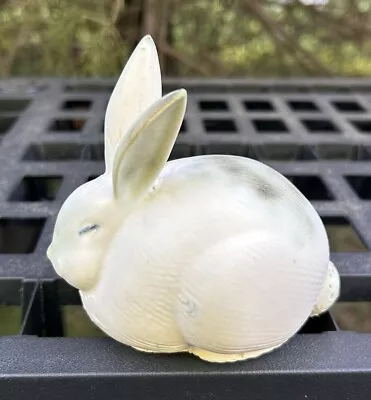 McCarty Pottery - Merigold Mississippi Ears Up Bunny White W/ Jade Highlights • $144.95