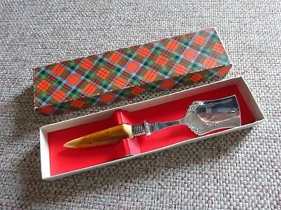 Scottish Polished Horn/Antler Handle Shovel Style Silver Plated Jam Spoon  JB S? • £10