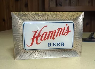 VINTAGE RARE HAMM'S BEER SIGN 1940s 1950's Was Lighted Glass Mid Century Modern • $99.99