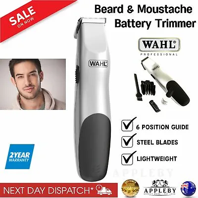 Wahl Beard Trimmer Cord Free Compact Shaver Groomer Facial Styler Moustache • $39.62