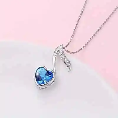 Beautiful Fashion Heart-Shaped Musical Note Pendant Necklace • $9.88