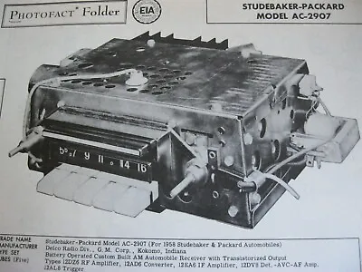 1958 Studebaker & Packard Ac-2907 Radio Photofact  • $10