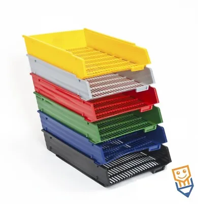 A4 LETTER TRAY Risers A4 Document Paper FILING Organiser BLUE Red GREEN Yellow • £13.77