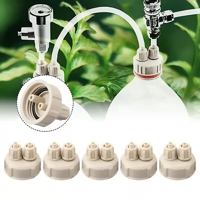 Convenient Fish Tank DIY CO2 Generator Bottle Cap With Valve Gauge Set Of 5 • £7.96