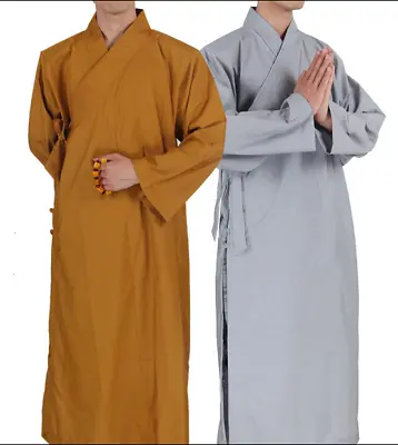 Shaolin Temple Mercerized Cotton Monk Wear Meditation Robe Kung Fu Clothes • $49.58