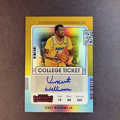2022 Chronicles Contenders Draft Picks Vince Williams Jr College Ticket Auto VCU • $9.99