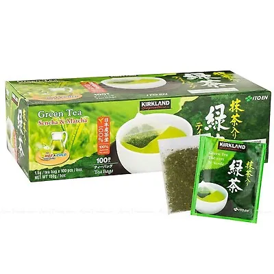 100 X Kirkland Signature Japanese Green Tea Blend Of Sencha & Matcha BB 03/03/24 • £14.99