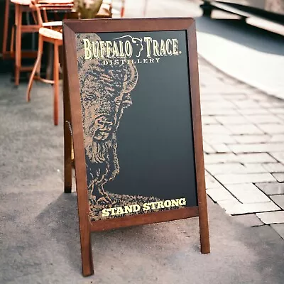 48x22 Double Sided Wood A-Frame Sidewalk Chalkboard Sign - Buffalo Trace Bourbon • $150