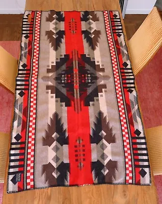 PENDLETON Virgin Wool Saddle Blanket Throw Navajo Western Red 34 X 60 • $119