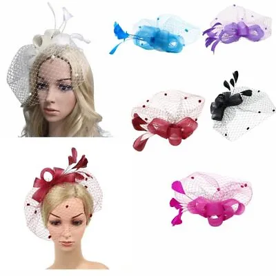 $6.72 • Buy Women Solid Color Net Yarns Hat Hair Ornament Fascinators Hat Headwear