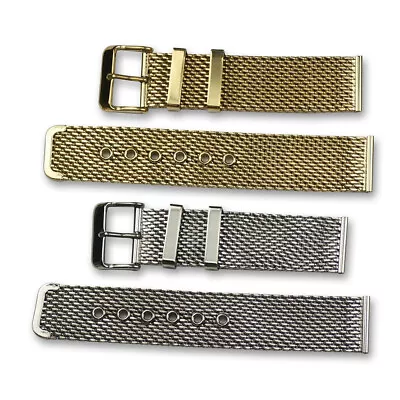 QUALITY Mesh Watch Strap Bracelet Silver Stainless Steel Or Gold Plated 12-22mm • $13.83