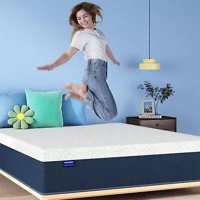 10  Hybrid Medium Firm Mattress Queen Size Green Tea Memory Foam Bed In A Box • $265