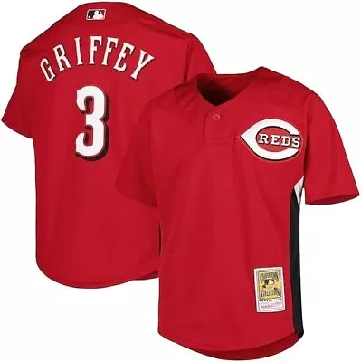 Ken Griffey Jr #30 Cincinnati Reds Mitchell & Ness Pullover 2007 Bp Jersey Nwt • $55.95