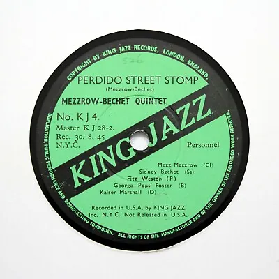 MEZZROW-BECHET QUINTET  Perdido Street Stomp  (E+) KING JAZZ KJ-4 [78 RPM] • $12.38