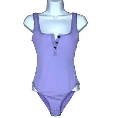 L*Space Float On Classic Ribbed One Piece Classic Swimsuit Wisteria Women S NWT • $60