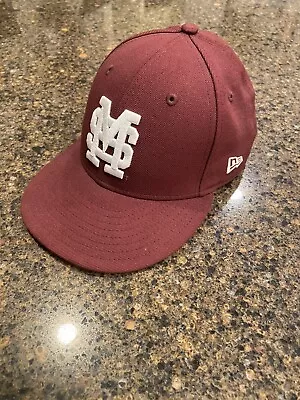 Mississippi State Bulldogs Baseball New Era Fitted Hat Maroon  7 1/8 • $13.99